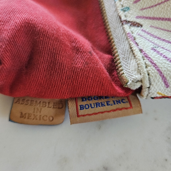 Dooney & Bourke Cream Disney Sketch Zip Pouch with Multicolor Accents - Picture 9 of 11